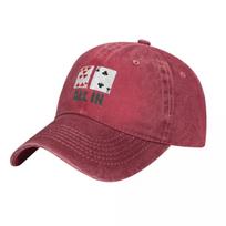 Poker  Baseball Cap All in   Unisex Design Trucker Hat Summer Retro Gym SunProof Baseball Caps Adjustable&>8Y