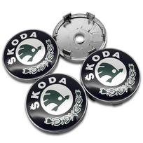 4 vnt. 56/60 mm automobilio ratlankio centriniai dangteliai Lipdukas Ratlankio apdaila Emblema Ženklelis Skoda Octavia 2 3 a5 a7 Fabia Kamiq Kapoq Kodiaq Rapid