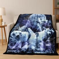 Norse Mythology Fenrir Wolf Beast Cartoon Flannel Blanket,Cozy Soft Throw Blanket for Home Bedroom Bed Sofa Picnic Cover Kids 75x90cm