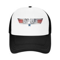 Summer Sun Hats Top Gun Classic Vintage Stars  Stripes Movie Logo  Baseball Cap Trucker Hat Washed Unisex Adult Gym Snapback Cap One Size