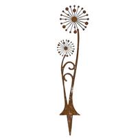 Flower Garden Stakes Decorative Garden Stake Metal Dandelion Silhouette Decorative Outdoor Ornament For Flower Metal Name Sign (Bronze,One Size) bronza