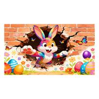 Easter Garage Door Cover Garage Door Decoration Easter Garage Door Banner Large Easter Egg Spring Flower House Flag Holder Wall One Size