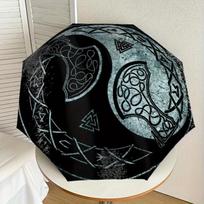 1pc Viking Symbols Norse Art Print Umbrella , Multi-functional Umbrellafor Men & Women, Valentine's Day Anniversary Gift0818157