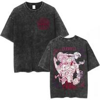 Anime Jojo Bizarre Adventure Vintage Washed TShirt Killer Queen Graphic T Shirts Men Women Cotton Short Sleeves Tshirts S