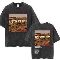 Washed Vintage System of A Down Toxicity Album Graphic T Shirt Men Women Rock Oversized Tshirt s Alternative T Shirts S