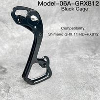 Gravel Rear Derailleur Cage Pulley Wheels for Gravel Derailleur Oversized Bearing For Shimano GRX 11-speed RD-RX812 RX817 Di2 06A Black Cage