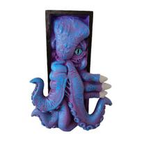 „Octopus Bookend Book Nook“ 3D aštuonkojų statulos knygų lentynos dekoras Vintage Fantasy Octopus knygos galo kamštis, skirtas namų biuro knygų lentynai papuošti mėlyna