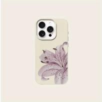 Light purple lily petal phone case suitable for iPhone 17 16 15 14 13 12 11 Pro/Max/Plus anti drop and shockproof back cover iPhone 11