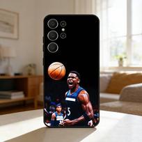 A-Anthony E-Edwards B-Basketball Phone Case For Samsung S26,S25,24,23,22,30,21,10,9,Ultra,Plus,Lite,FE Soft Black Case Samsung S24fe