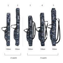 Nešiojamas sulankstomas meškerės laikiklis drobinis meškerykotis Įrankiai laikymo krepšio dėklas Žvejybos įrankių reikmenys 2Layers 150cm black