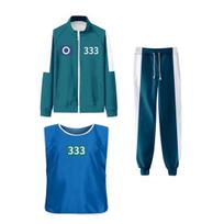 Calamari Games Cosplay kostiumas Trijų dalių rinkinys Džemperis Sportinis kostiumas Švarkas Liemenė Kelnės Unisex Džemperiai Sportinis kostiumas Suaugusiems Vaikams 2XL E