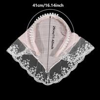 Retro Lace Bandana Headband Print Hair Scarf Bohemia Triangle Headscarf White Hair Bands for Womens Girl Fashion Sweet Kerchief