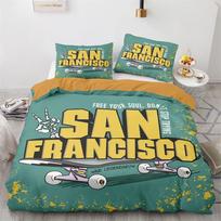 Skateboard Bedding Set Full Size 3D Santa Claus Polyester Duvet Cover Skateboard Comforter Cover Hip Hop Style King Twin Size EU single(135x200cm)
