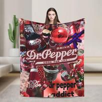 DR PEPPER LOVER FOREVER Blankets  Fleece Awesome Warm Throw Blanket for Bedding Lounge Autumn/Winter 30x40in