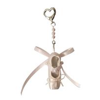 Ballet Shoe Keychain Pendant Sweet Bowknot Charm Dance Shoes Hangings Ornament Keyring Backpack Decoration for Women Girl rožinė
