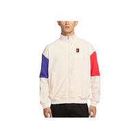 Nike Court Heritage Fleece Zip-Up Stand Collar Long Sleeve Jacket Men Jackets Light-Ivory Midnight-Blue Light-Deep-Red FZ6926-110 2XL