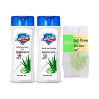 Safeguard Aloe Vera Shower Gel 2-Pack + Puff