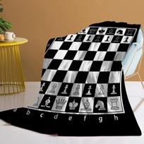 Chess Board Flannel Fleece Throw Blanket Grid Checkered Pattern Warm Lightweight Bed Couch Blanket Black and White 75cmx90cm