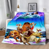Printed Blanket Picnic Blankets Cartoon Ice Age Warm Blanket Soft and Comfortable Blanket Home Travel Birthday Gift 75cmx90cm brown