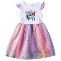 4099 Multi-color Kids Girls Rumi Zoey Mira Print Sequin Dress 100cm