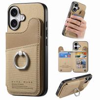 Finger Ring Wallet Case for Funda Samsung Galaxy Buddy 3 2 Quantum5 4 Wide6 5 Jump3 5G RFID Blocking 5 Cards Holder Phone Cover Galaxy Quantum 4 chaki