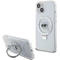 Etui Karl Lagerfeld Ring Stand Karl Head Magsafe Do Iphone 15, Biały/White