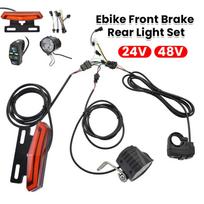 Ebike Front Brake Rear Light Set Professional Horn Headlight Switch 24-48V Energy Saving Electric Bicycle Accessories