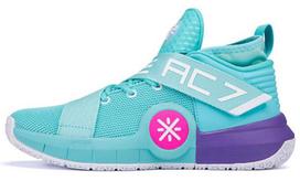 Li Ning All City 7 Way Of Wade All City 7 Non slip Lightweight Mid top Basketball Shoes Men's South Beach, Green Purple ABAP101-3 46