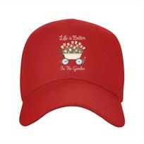 Tulip Garden Life Is Better Baseball Cap Adjustable Unisex Outdoor Sports Hat One Size