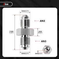 Bartoo-AN3 Male 3/8x24 UNF to M10x1/M12x1.5/AN3 Stainless Steel Male Brake Fittings Adapter Brake Components HR063 AN3 to AN3