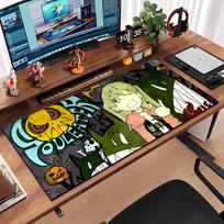 Soul Eater Anime Mouse Pad Large Anti-Slip Rubber Gaming MousePad Durable Desk Pad Thick Seam Edge Suitable For Office And Gamin 600x300x2mm