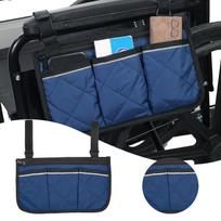 Wheelchair Side Bag Armrest Storage Pouch With Cup Holder And Reflective Strip For Wheelchairs Wool Moving Blankets Heavy Duty One Size tamsiai mėlyna