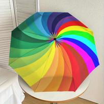 1pc Rainbow Spiral Print Umbrella , Multi-functional Umbrellafor Men & Women, Valentine's Day Gift0817053