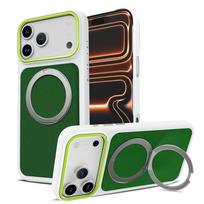 Magnet Rotating Stand Knitted Fabric Magnetic Phone Case for IPhone 15 16 17 Pro Max Air 14 Plus 13 12 Frosted Frame Armor Cover iPhone17 žalia