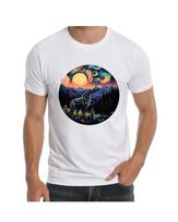 Wolf Howling at the Moon T-Shirt for Men Apparel Short Sleeve Clothing 2XL