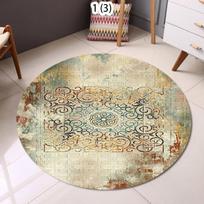 Modernus abstraktaus dizaino apvalus kilimas svetainės dekoravimui Sofos zonos kilimėliai Namų šviesaus prabangos grindų kilimėlis Kambario dekoras Minkštas kilimas Plaunamas Diameter 80cm