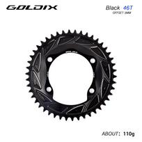 GOLDIX Road Bike Gravel Bike Single Chainring 110BCD Suitable for Shimano R7000 R8000 R8100 R9200 Suitable for Crank Power Meter 4-110-46T black