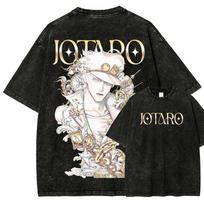 Jojos Bizarre Adventure Anime Lover Washed Tshirt Year Round Clothing High Quality Personality Clothes Plus Size Unisex New Model Couples Tee S