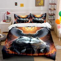 Wolves, wings, fire, mandala. Bedding sets Duvet cover sets Duvet covers Pillowcases(1 * Duvet Cover 2 * Pillowcases without duvet insert) 135x200cm