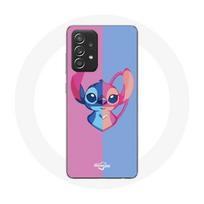 Coque pour Samsung Galaxy A52 Stitch et angel bleu rose rožinė