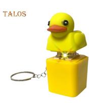 „Ducky Caps“ raktų pakabukas „Fidget“ žaislas „Quating Duck“ stresą mažinantis ABS plastikinis barškučio mažinimo raktų pakabukas geltona