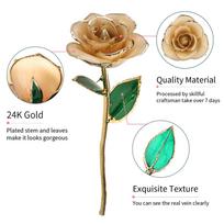 Long Stem Dipped 24k Gold Rose in Gift Box with Stand Gift for Her ( Rose with Stand)