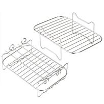 2Pcs Air Fryer Rack 304 Stainless Steel Dehydrator Rack with 4 Barbecue Sticks for 8QT Dual Basket