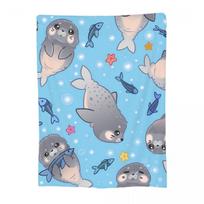 Kawaii Seal Pattern Blankets Flannel Sofa Throw Blanket Lightweight for Home Bedroom Outdoor Throws Bedspread Quilt 30x40in