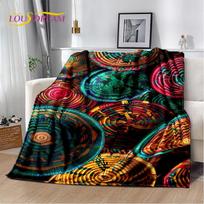 3D Ethiopia Colorful Flower Woven Art Baskets Mandala Soft Plush Blanket,Flannel Throw Blanket for Living Room Bedroom Bed Sofa 75x90cm