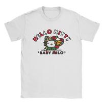 Hello Kitty Friend Pure Cotton T-Shirt For Couple Summer Y2K Fun Oversized Y2k T Shirts O Neck Leisure Tees Loose Female Clothes 4XL