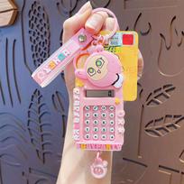 Cartoon Egg Party Calculator Keychain Cartoon Car Bag Key Chain Pendant Children'S Small Gifts opp bag packaging