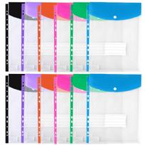 12PC 11-hole Three-dimensional File Bag blue