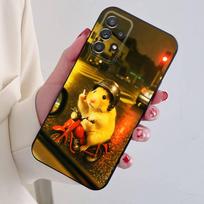 Cute M-Mouse Rat Hamster Phone Case For Samsung S24,21,22,23,30,Ultra,20,Plus,Note,10,9,Black soft silicone case SamsungS21u