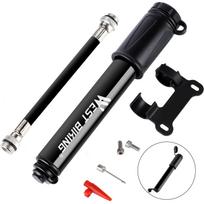WEST BIKING Bike Pump 100PSI Portable Schrader Presta Valve Inflator Aluminum Alloy Bicycle Hand Air Pump Tire Inflator juoda